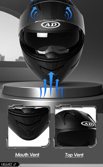 AD Capacete integral descoberto para homens, outono e inverno, quente, para motociclismo, indispensável