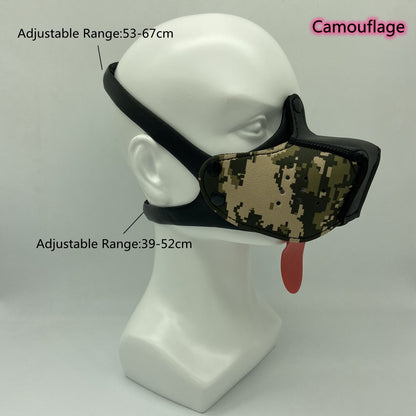 Role Play Costumes of Unisex Women Mens Cosplay Half Face Fetish Mask with Open Mouth and Nose Headgear Party Accessories