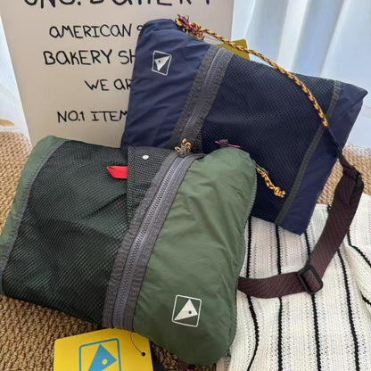 2025 New Ultra-Light Unisex Single-Shoulder Crossbody Bag, Hollow Mesh Color-Blocked Men's Cycling Travel Messenger Bag