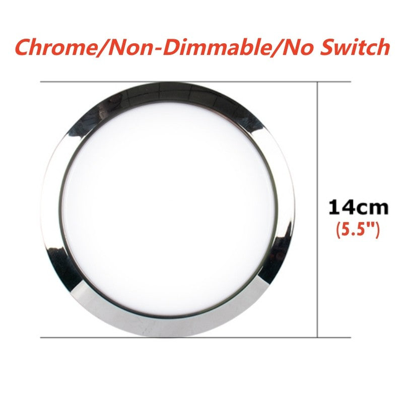 Tokili 12V/24V Dual Volt Ultra-Thin LED Puck Lights, Interior RV Marine Overhead Light, for Camper Cabin, Boat & Trailer Ceiling