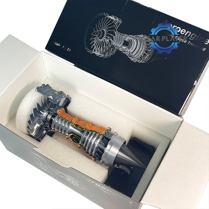 Kit de Modelo de Motor Turbojato com Velocidade Ajustável e Simulação de Chama Traseira para Montagem DIY e Projetos de Ciência