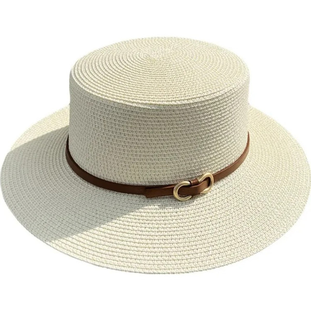 Simple Straw Summer Women Beach Hat Female Casual Panama Hat Women Flat Brim Bowknot Straw Cap Girls Sun Hat