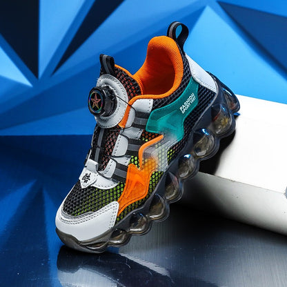 Parent-child shoes women's new autumn thick soled running rotary buckle children sports casual shoes for girls and boys