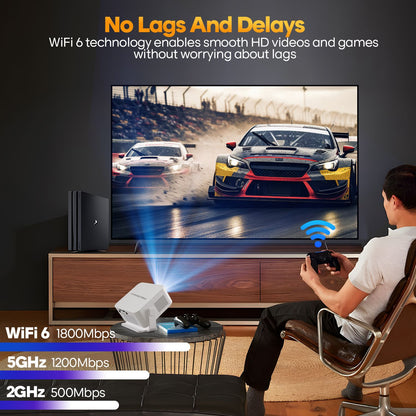 Magcubic Auto Focus Android 14 Portable Projector 8K 400ANSI WiFi 6 Projector Support Full HD 720P Home Outdoor Cinema Max HY300