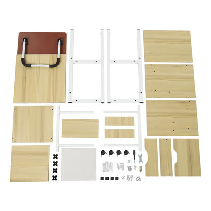 Foldable Laptop Desk with Wheels Height Adjustable Bedside Computer Table Portable Bedroom Office Table