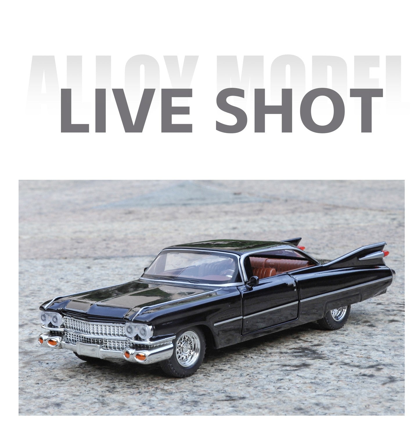 1:32 Cadillac Eldorado Biarritz Classic Retro Car Carro de Brinquedo em Metal Fundido com Som e Luz para Colecionar Puxar para Trás Hobby