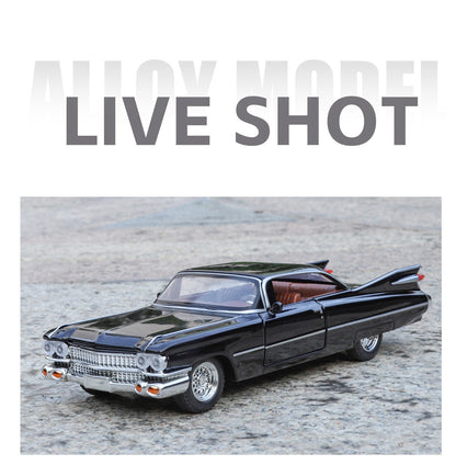 1:32 Cadillac Eldorado Biarritz Classic Retro Car Carro de Brinquedo em Metal Fundido com Som e Luz para Colecionar Puxar para Trás Hobby