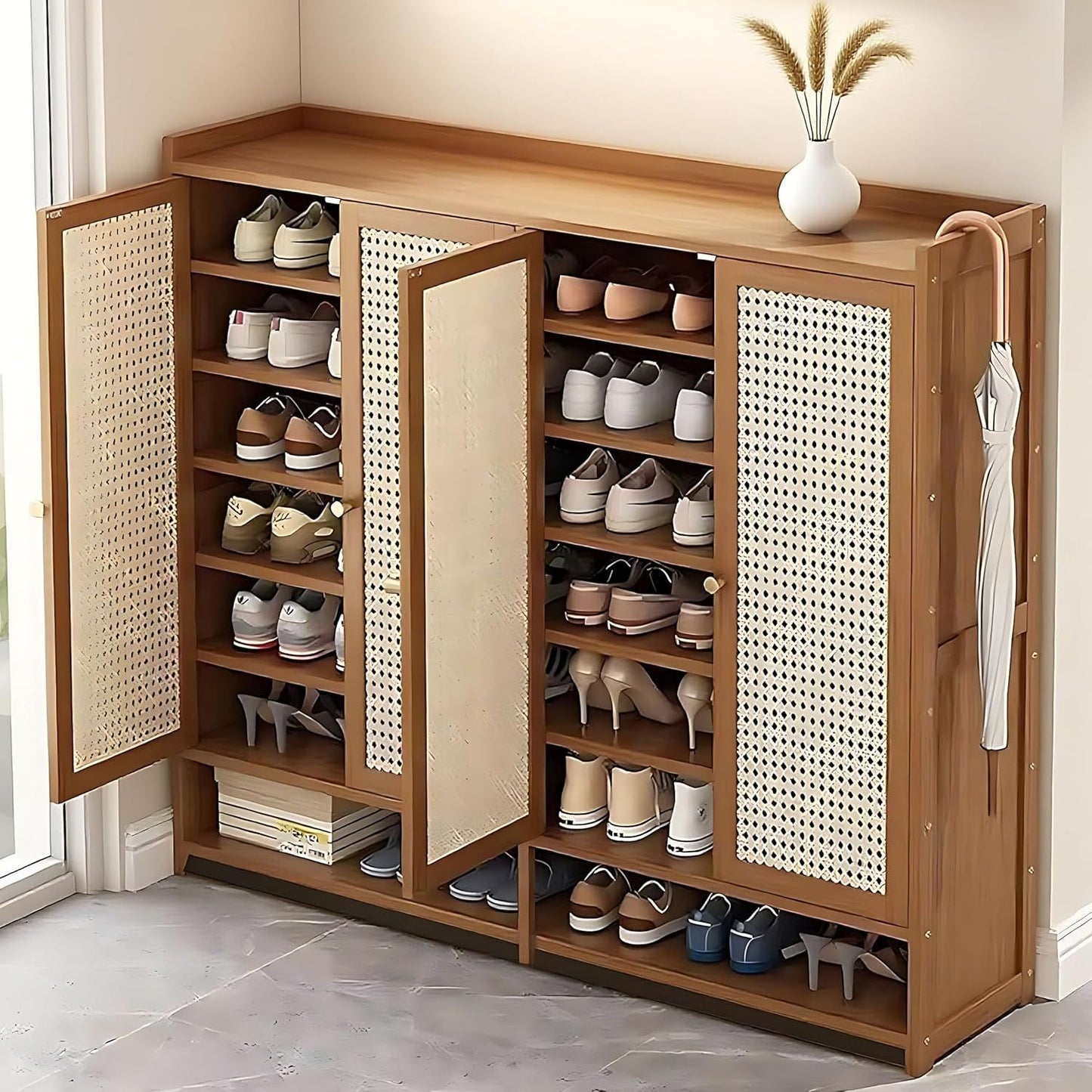 7-Tier Shoe Cabinet with Doors, 36-40 Pairs Large Shoe Storage Cabinet, Freestanding Shoe Rack for Entryway, Hallway, Bedroom,