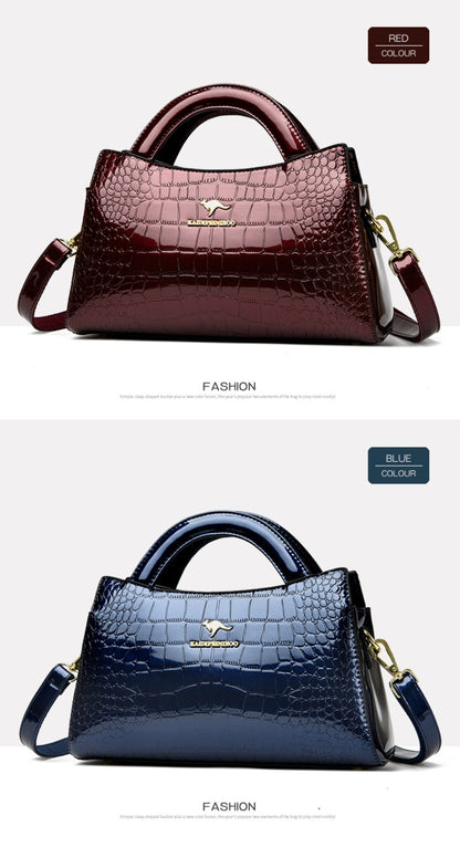 KAIDIFEINIROO Kangaroo Brand Alligator Pu Leather Shoulder Crossbody Bag Clutch Hand Bags for Mother Small Women Handbags New