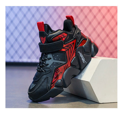 Winter Children's Fashion Sports Shoes Leather Boys' Running Sneakers Flat Casual Walking Shoes Warm Lightweight Outdoor Boots