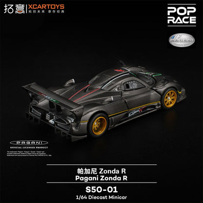 Pré-venda Xcartoys x POP RACE 1:64 Pagani Zonda R Carbon Edition Coleção de Miniaturas de Carros Die-Cast