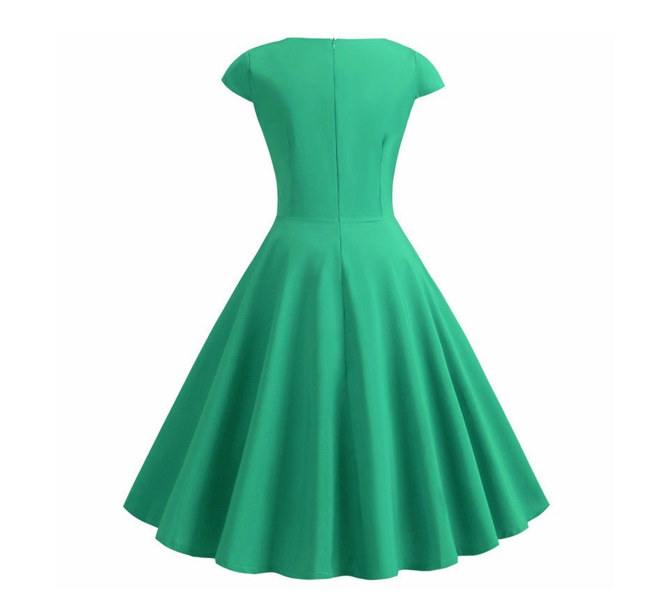 Summer Dress Women Hepburn Vintage Rockabilly Pin Up Dress Robe Femme Casual Ret
