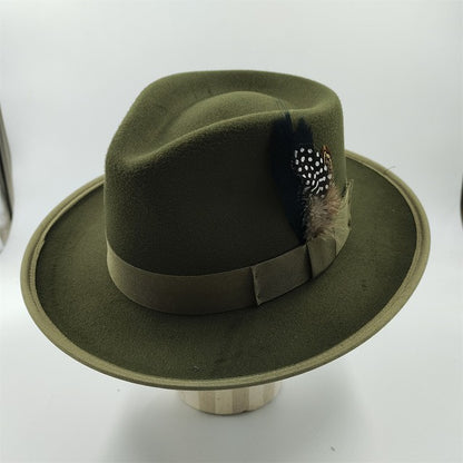 Chapéu Fedora Novo de Camurça 2023 Masculino e Feminino Outono Chapéu Panamá Jazz Estilo Britânico Elegante Retrô Fedora Chapéu de Aba Larga