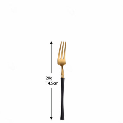 Conjunto de Talheres Matte Dourado Garfos Colheres Facas Conjunto de Talheres Aço Inoxidável Dourado Prata com Garfo de Bolo