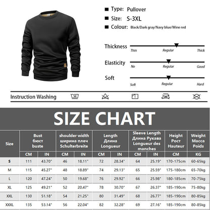 Autumn Winter Men's Fleece Lined Warm Sweatshirt Casual Pullover Men Fashion Long Sleeve Hoodies Outdoor Men's Clothing Top