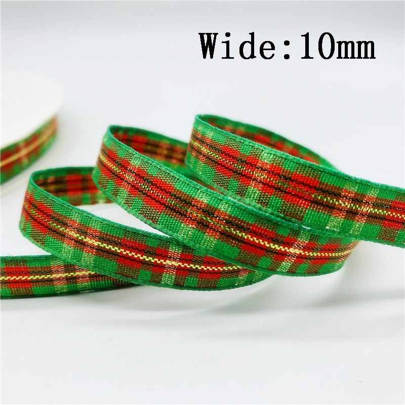 5yards/Lot 10mm 25mm Plaid Ribbon Christmas Decor Ribbon For Handmade Design Christmas Decoration DIY Gift Wrapping