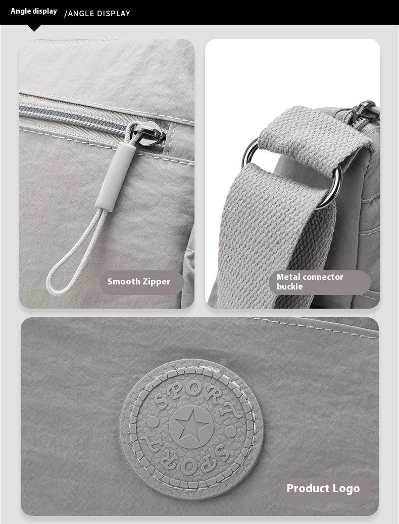 Women's Multi-Compartment Crossbody Bag, Tote Purse with Shoulder Strap, Water-Resistant Nylon Handbag for Moms, Gift Ideas