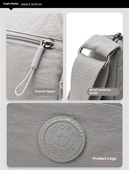 Women's Multi-Compartment Crossbody Bag, Tote Purse with Shoulder Strap, Water-Resistant Nylon Handbag for Moms, Gift Ideas