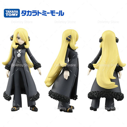 TOMY Pokémon Boneco Treinador Friede Ash Ketchum Leon Liko Cynthia Takara Tomy Bonecos de Ação PVC Série Coleção Monstro Brinquedos