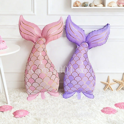 Mermaid Theme Foil Balloons Dolphin Seashell Mermaid Tail Ballons Under The Sea Girl Birthday Party Decor Baby Shower Supplies