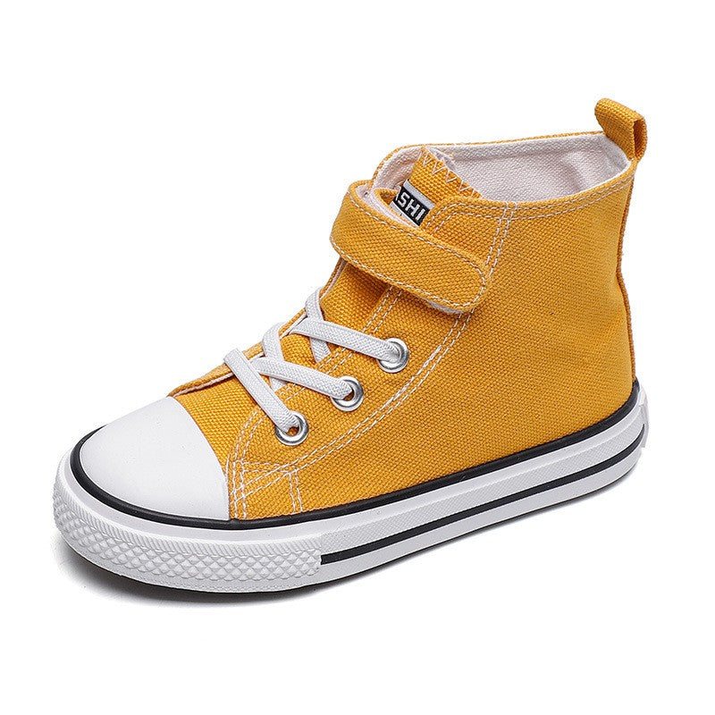 Children Canvas Shoes High-Top Boys and Girls Shoes White Board Shoes Small White Shoes New Kindergarten Baby Cloth Shoes