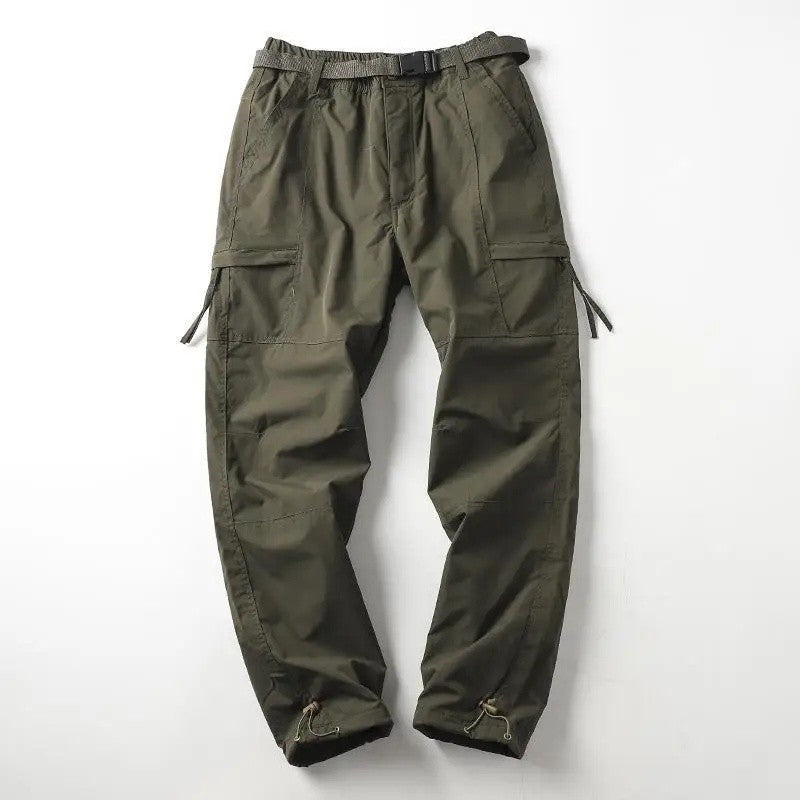 Calças Masculinas de Caminhada ao Ar Livre em Fleece Engrossado Corta-Vento Impermeável Soft Shell Reta Calças de Trabalho Resistentes ao Frio e Quentes