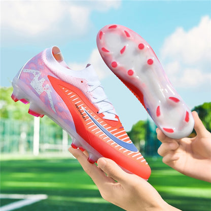 New Men's Soccer Shoes High-Top Soccer Cleats Outdoor Breathable Athletic Professional Spikes Youth Boys Football Shoes Unisex