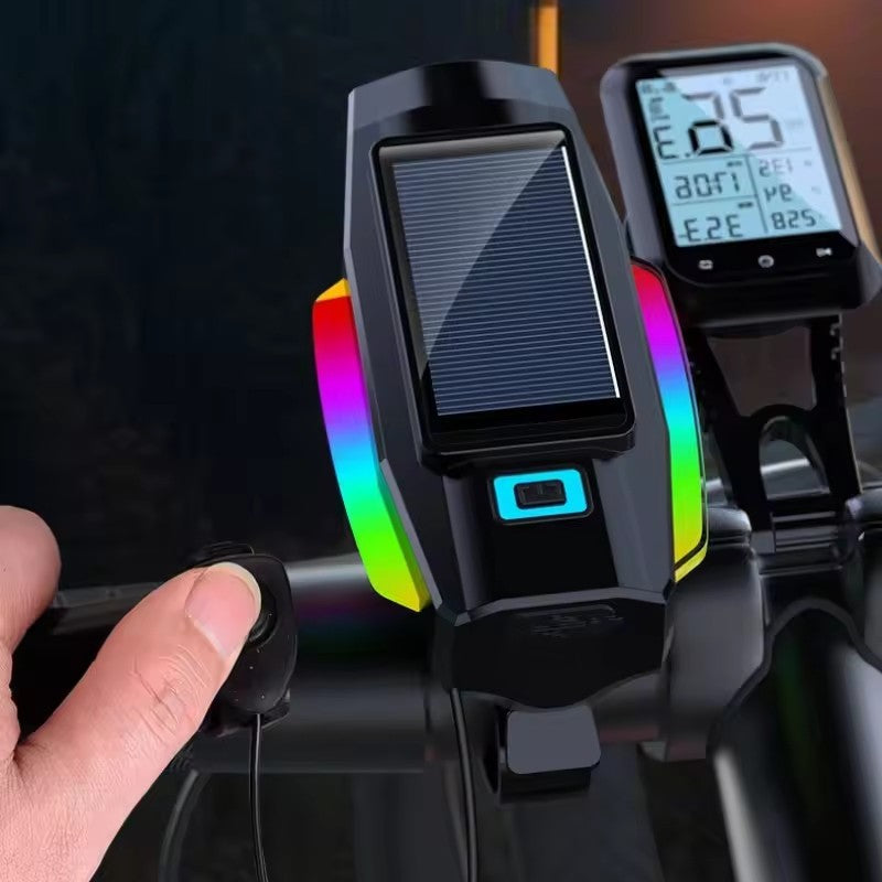 BUCKLOS Bike Light Solar Power Bicycle Front Light Highlight LED with Colorful Side Lamp Cycling Lights Bicycle Accessories