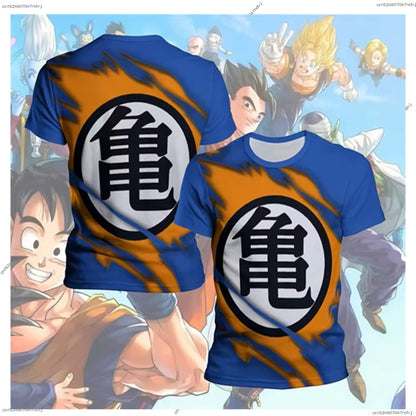 2025 New Adult Men/Women Dragon Ball Z Role Play T-shirt Kids Super Saiyan Tops Short Sleeves Summer Sports Breathable T-shirts