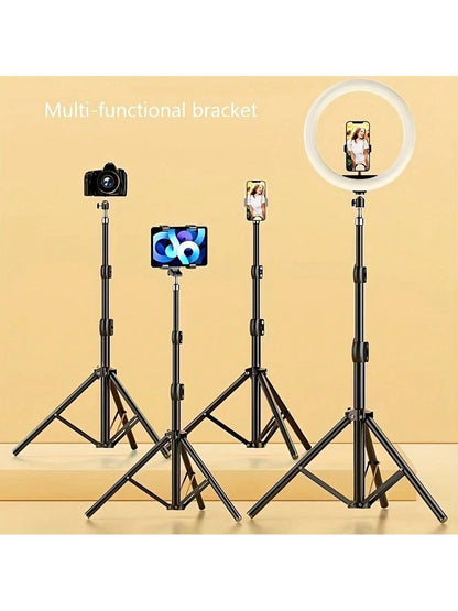 1 tripé multifuncional de 160,02 cm com tripé dobrável e clipe de suporte para celular, tripé para celular e câmera