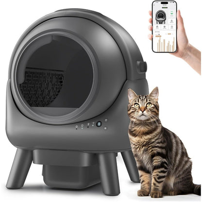 Caixa de Areia Autolimpante para Vários Gatos | Automática com Controle por Aplicativo | Descarte de Dejetos sem Odor e Sensores Duplos de Segurança