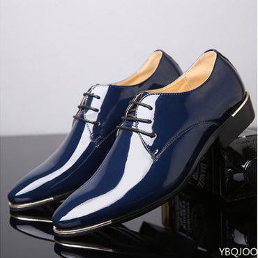 New Men's leather shoes Casual men business shoes Lace up Dress footwear Pointed toe Business big size shoes Zapatos Homme