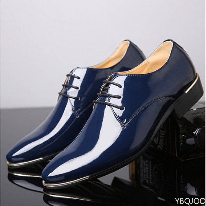 New Men's leather shoes Casual men business shoes Lace up Dress footwear Pointed toe Business big size shoes Zapatos Homme
