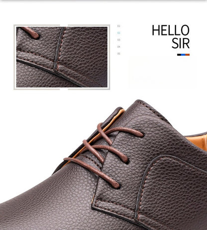 Men's Casual Business Leather Shoes Men Fashion Lace-up Derby Shoe Mens Light Comfortable Outdoor Driving Flats