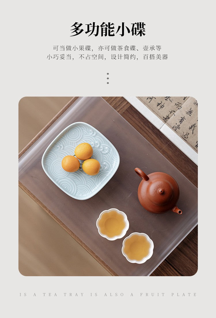 Sea Wave Little High Foot Fruit Dishes Handmade Pastry Plate Candy Bar Food Storage Tray Hospitality Dishes Cafes Ornaments Gift