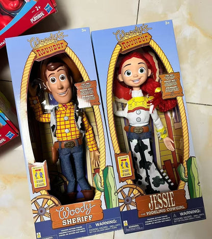2025 Em Estoque Novo Toy Story 4 Boneco de Ação Woody Jessie Falante Canta Macio Fofo Anime Decoração de Figura Modelo de Aniversário Brinquedo de Presente