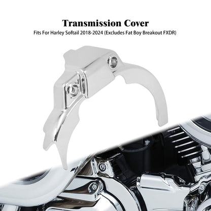 Motorcycle Transmission Cover Metal Trim For Harley Softail Low Riders Heritage Street Bob Slim Deluxe Fat Bob FXBB FLSB 2018-24