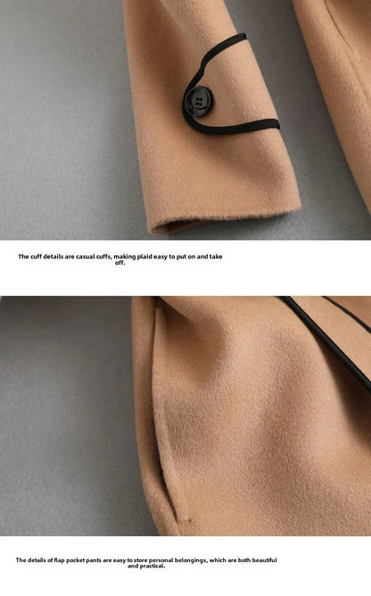 Double-Sided Woolen Coat Winter New Style Korean Version Cashmere Women's Mid-Length Fashionable Woolen Jacket Outerwear