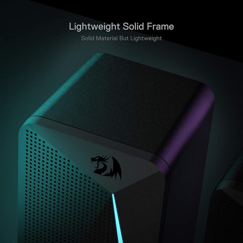 Redragon GS510 Waltz RGB Desktop Speakers, alto-falantes estéreo 2.0 para PC com 4 modos de retroiluminação LED coloridos, aprimorado
