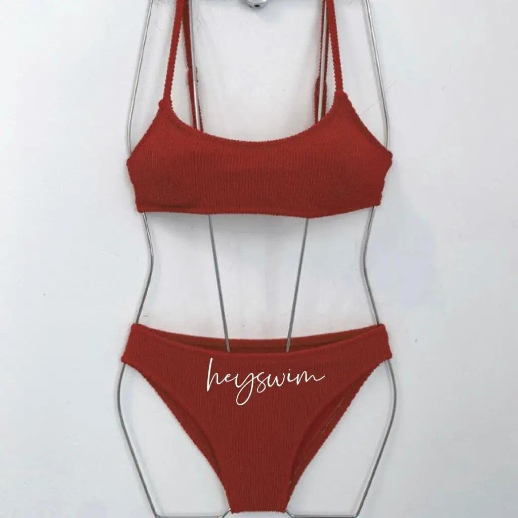 Multicolor Korean Japanese Style Bikini Set Women's Holiday Swimwear Girl's Color Separate Design Fashionable Beachwear