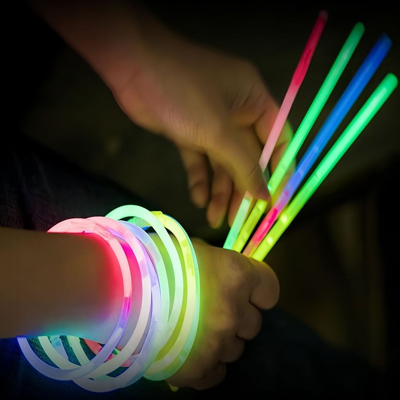 25-100PCS/Pack Party Fluorescence Glow Sticks DIY Bracelet Necklace Glowing in The Dark Stick Birthday Festival Party Supply ZYF