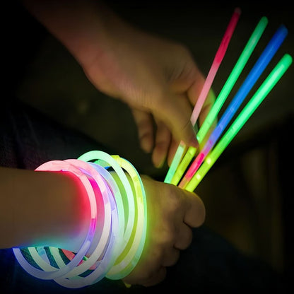 25-100PCS/Pack Party Fluorescence Glow Sticks DIY Bracelet Necklace Glowing in The Dark Stick Birthday Festival Party Supply ZYF
