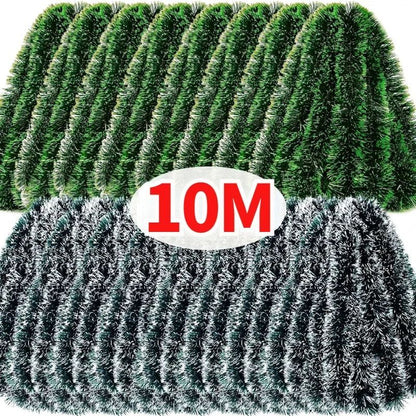 Christmas Tinsel Ribbons Green Cane Ribbon Garland Xmas Tree DIY Hanging Pendent Wreath Ornament Party Decoration Home Decor