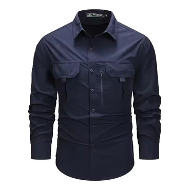 Spring Men Tactical Work Long Sleeve Shirt Man Outdoor Casual Multi Pocket Shirts Male Autumn Breathable Cargo Oversized Blouses