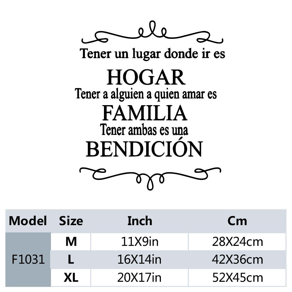 1 pc new Spanish sentence Wall Sticker Removable Wall Stickers Diy Wallpaper For Baby's Rooms Removable Decor Wall Decals