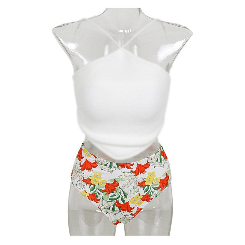 New Korean Sle Women's Bikini Sexy Bal Small Chest e Split Faionable Cross-Border Hot Spring Swimming Suit