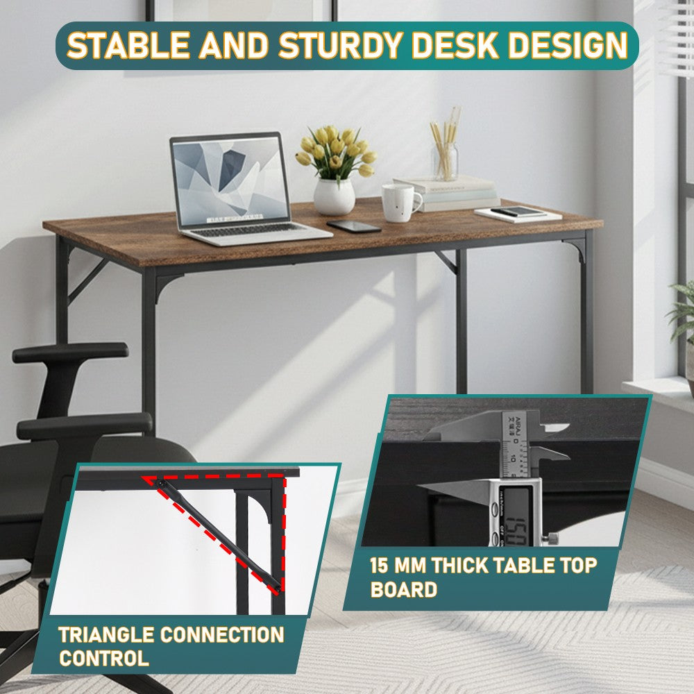 Escrivaninha de Computador de 39 Polegadas Versátil para Home Office, Estudo e Jogos, Design Moderno Minimalista com Estrutura de Metal Resistente, Fácil de Montar