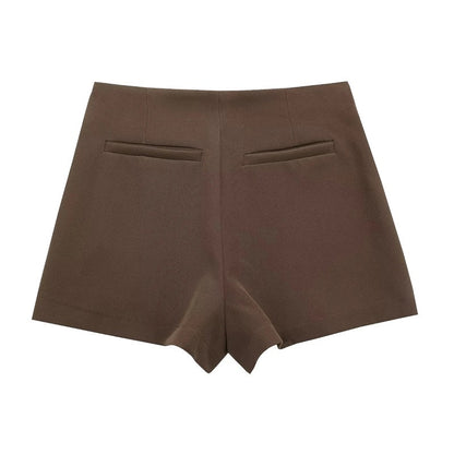 MUJER 2025 Black Mini Skirt Shorts Woman Fashion Asymmetric Skort For Women High