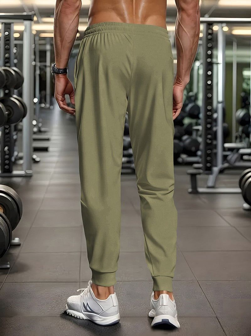 Men's Athletic Stretchy Quick Dry Pants with Zipper Pockets Lightweight Sweatpants for Outdoor Hiking Fishing Running Workout