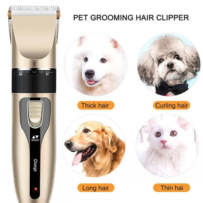 Máquina de Tosa para Cães e Gatos, Tosquiadeira para Animais de Estimação (Cães/Gatos/Coelhos), Aparador de Pelo, Barbeador, Conjunto Profissional Recarregável sem Fio